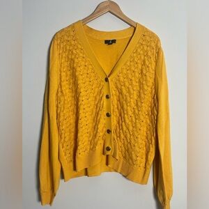 J by Jason Wu | Sunshine Yellow Knit Balloon Sleeve Cardigan Sweater 1X